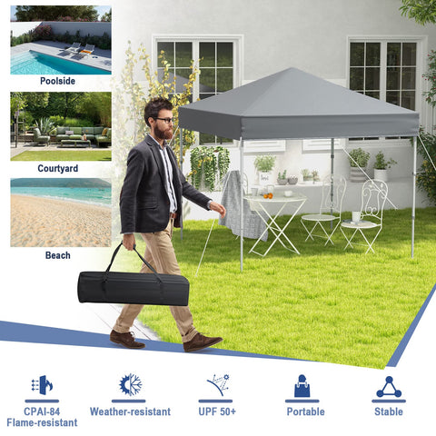 Tangkula powder-coated metal frame offers durable support.