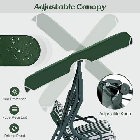Tangkula powder coated steel frame resists rust for durable outdoor use.