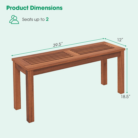 Tangkula solid wood bench with a sturdy frame for lasting outdoor use.
