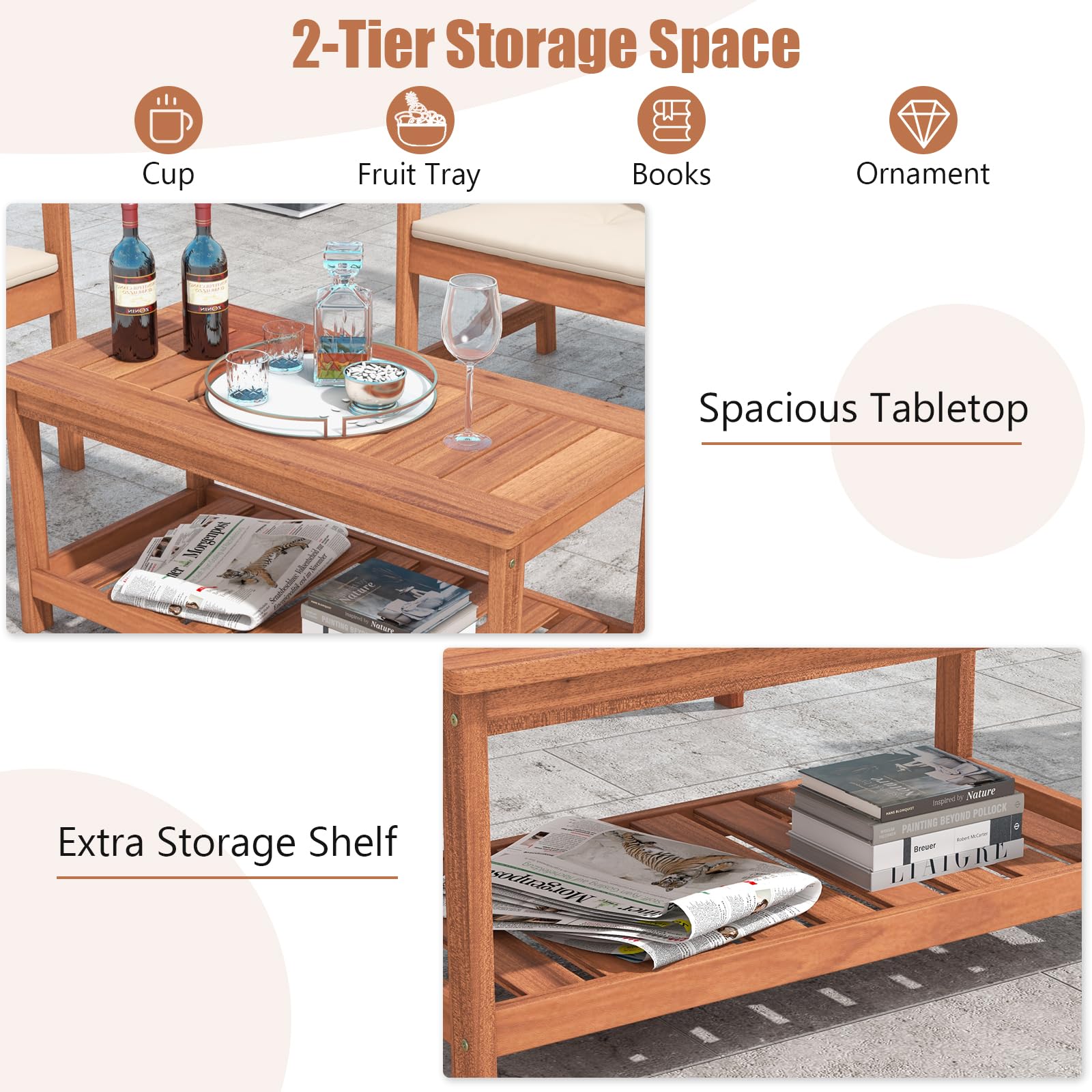 Tangkula sturdy legs ensure a stable, wobble-free outdoor setup.