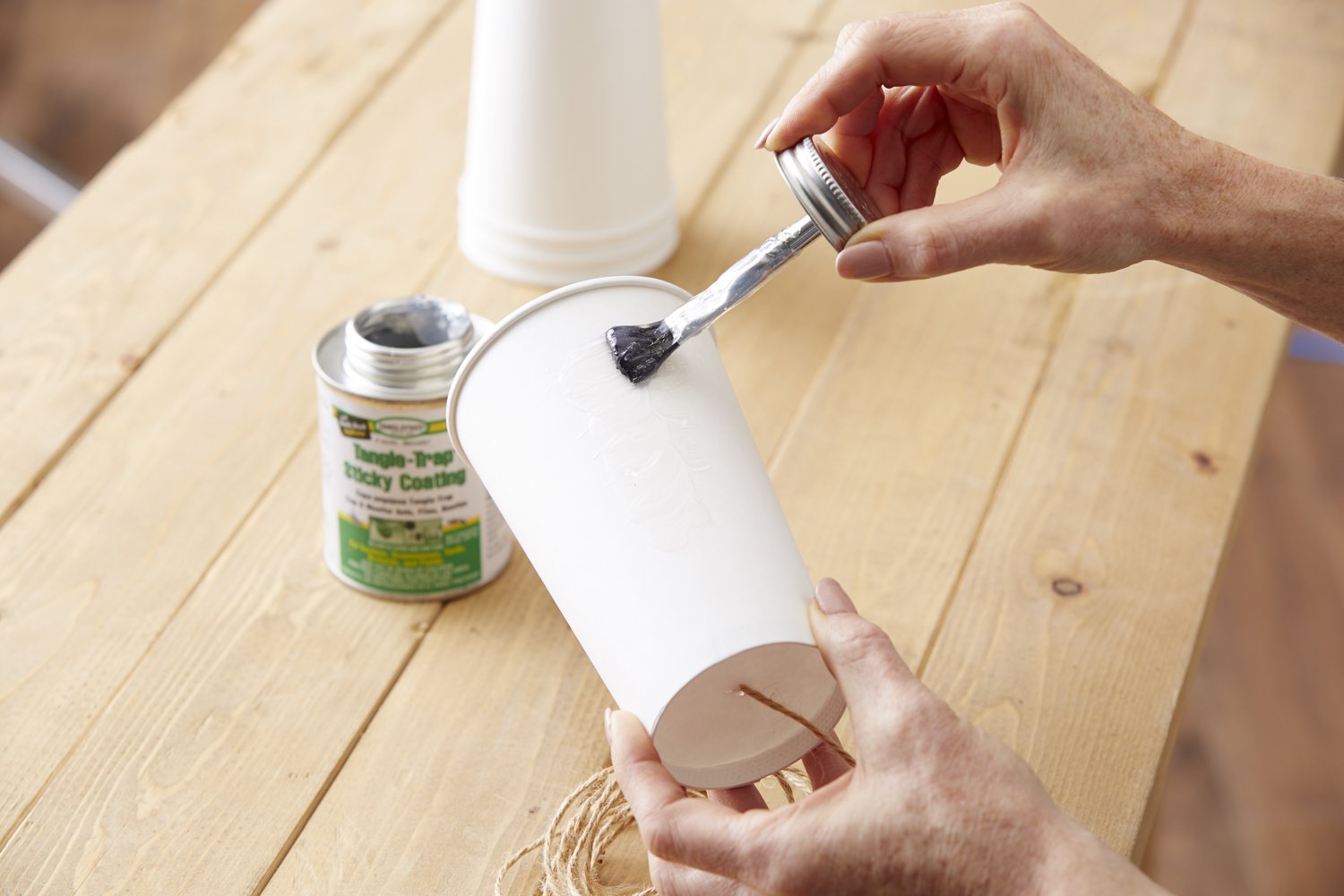 Tanglefoot Tangle-Trap durable coating for gardens, greenhouses, and orchards.