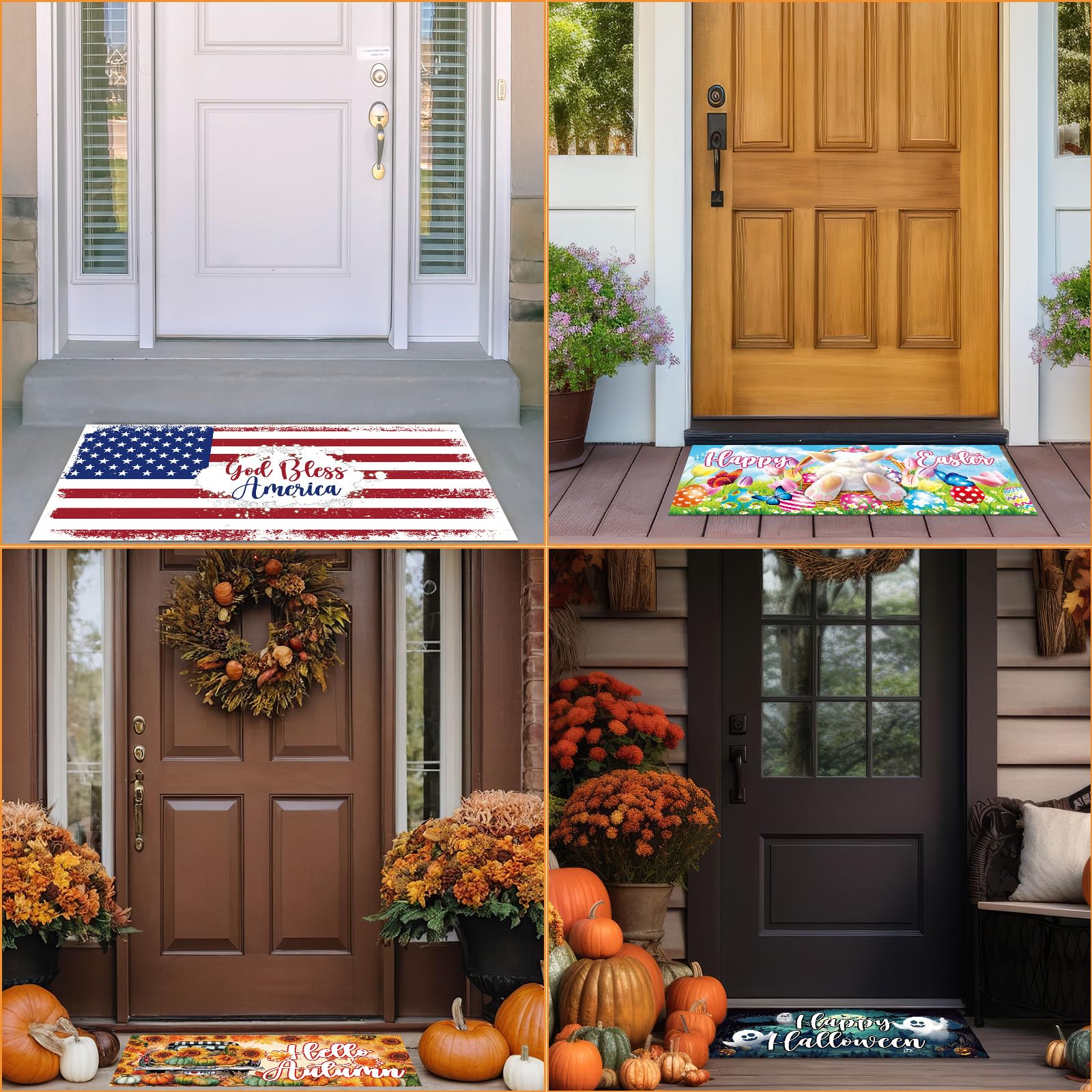 Tangren 12pc doormat inserts Halloween pattern adds festive touch to front door