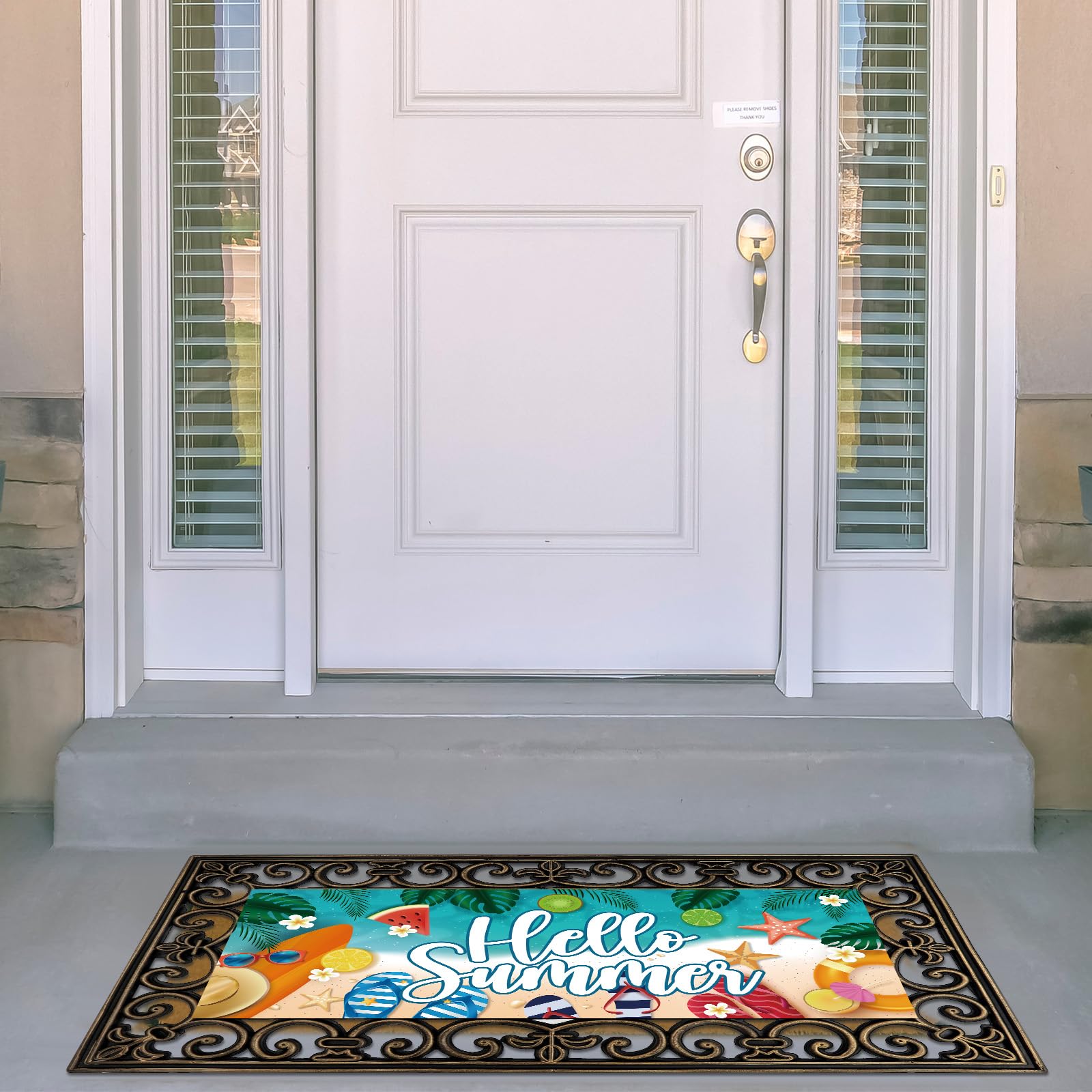 Tangren doormat non-slip bottom helps keep it securely in place.
