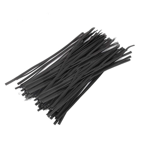 Tangser black 6-inch twist ties with plastic coating for durable bag sealing