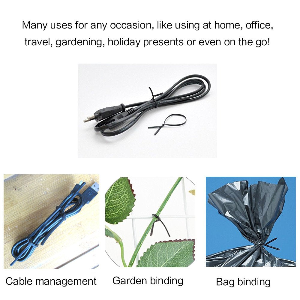 Tangser twist ties for organizing crafts, cables, and plants