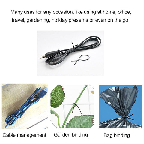 Tangser twist ties for organizing crafts, cables, and plants