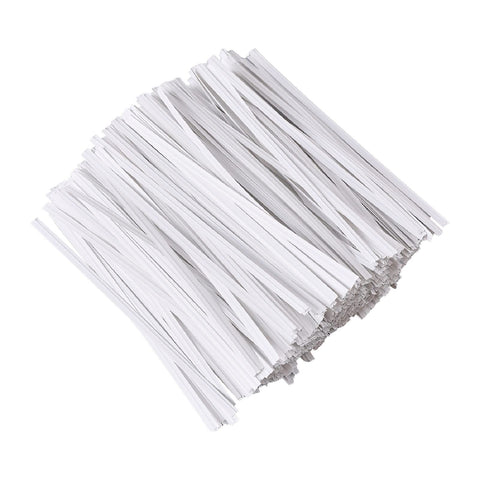 Tangyinrd 5-inch white paper twist ties secure bags and preserve freshness.