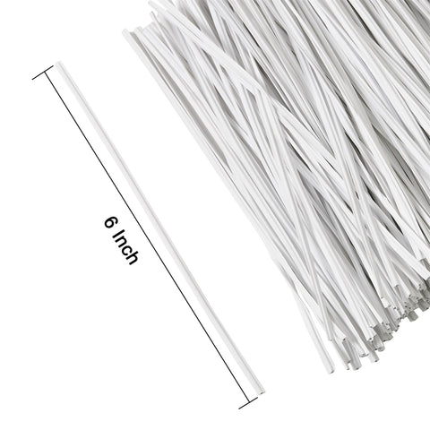 Tangyinrd 6 inch white twist ties for cord management and desk organization