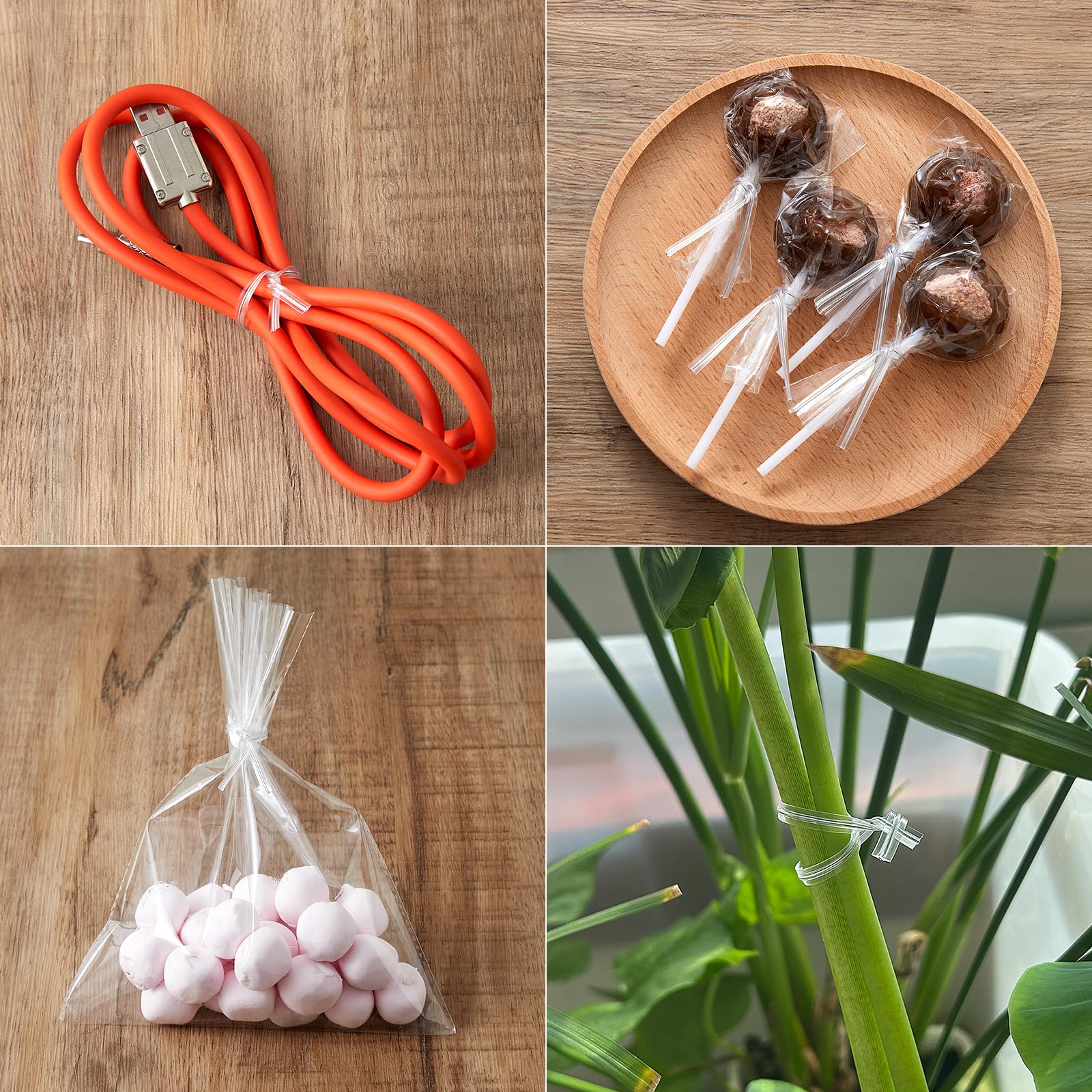 Tangyinrd Clear Twist Ties support craft projects with flexible, gentle grips.
