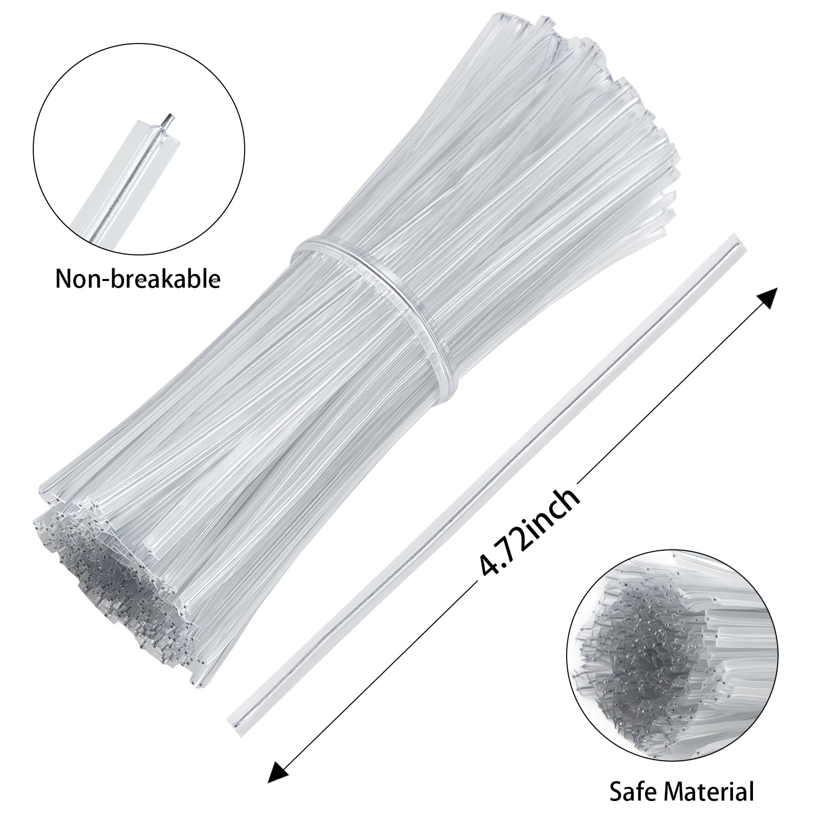 Tangyinrd Clear Twist Ties securing delicate stems in garden plants.