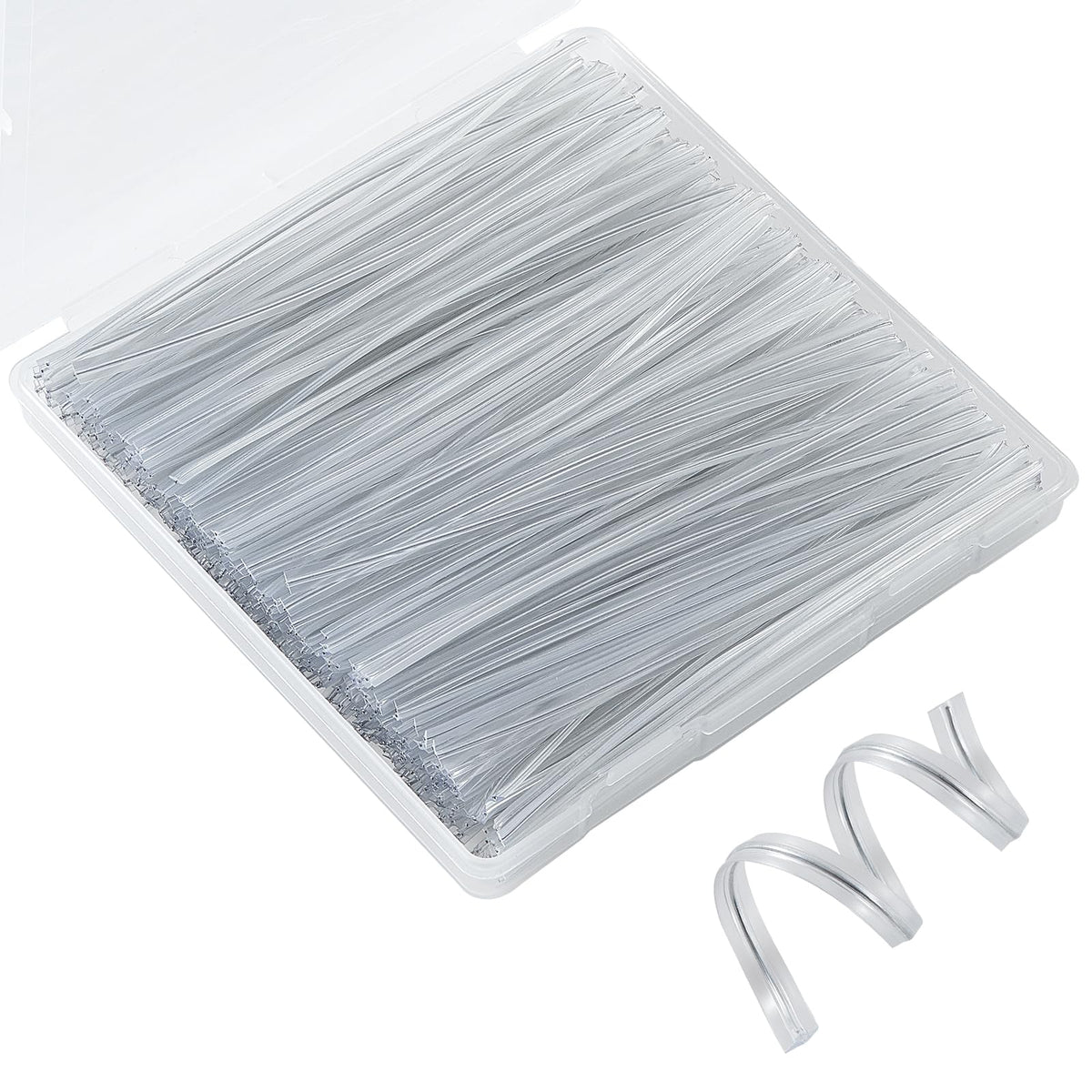 Tangyinrd Clear Twist Ties pack showing 300 pieces for versatile home use.