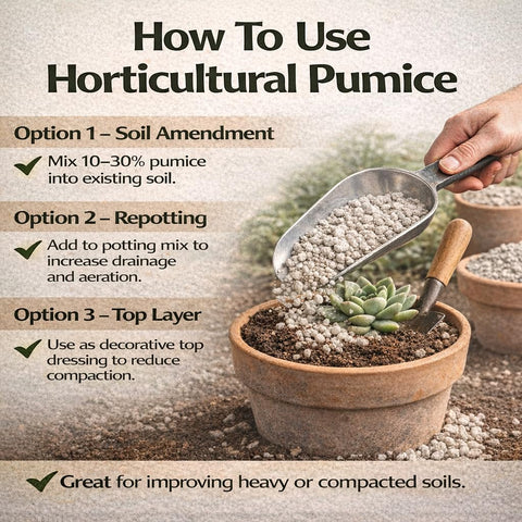 Tank's Green Stuff pumice 16qt with airy root zone due to enhanced aeration