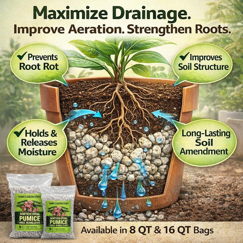 Tank's Green Stuff pumice 16qt used in cactus mix for resilience and moisture control