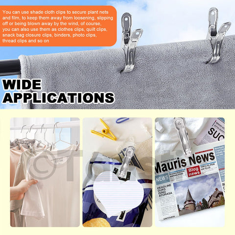 Tanstic smooth-edge clamp prevents scratches when handling delicate fabrics.
