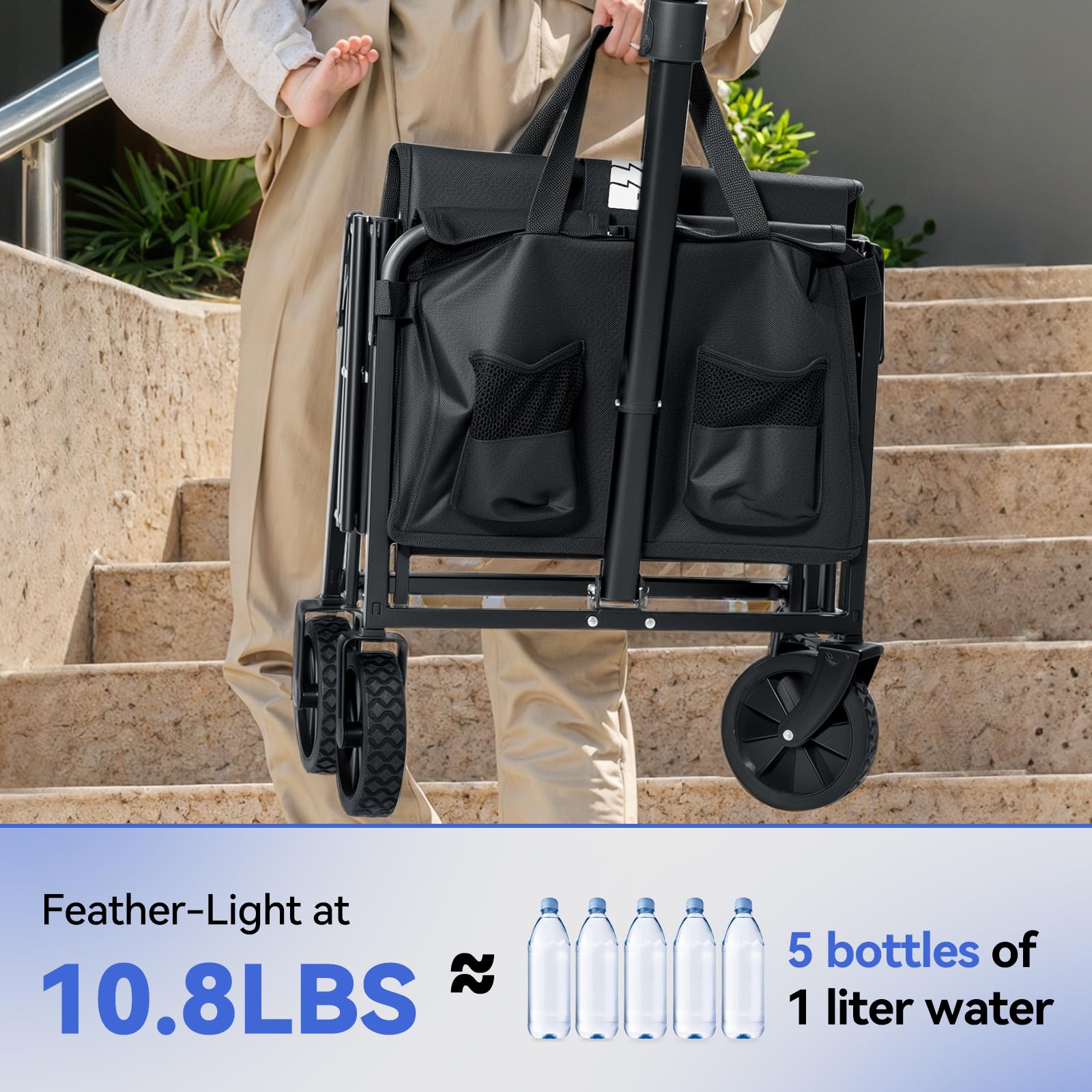 Tanstrider wagon with alloy steel frame emphasizes rugged durability.