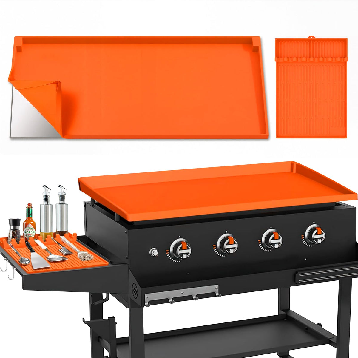 TAOMAND 28-inch Blackstone griddle cover protecting the surface from dust and spills.