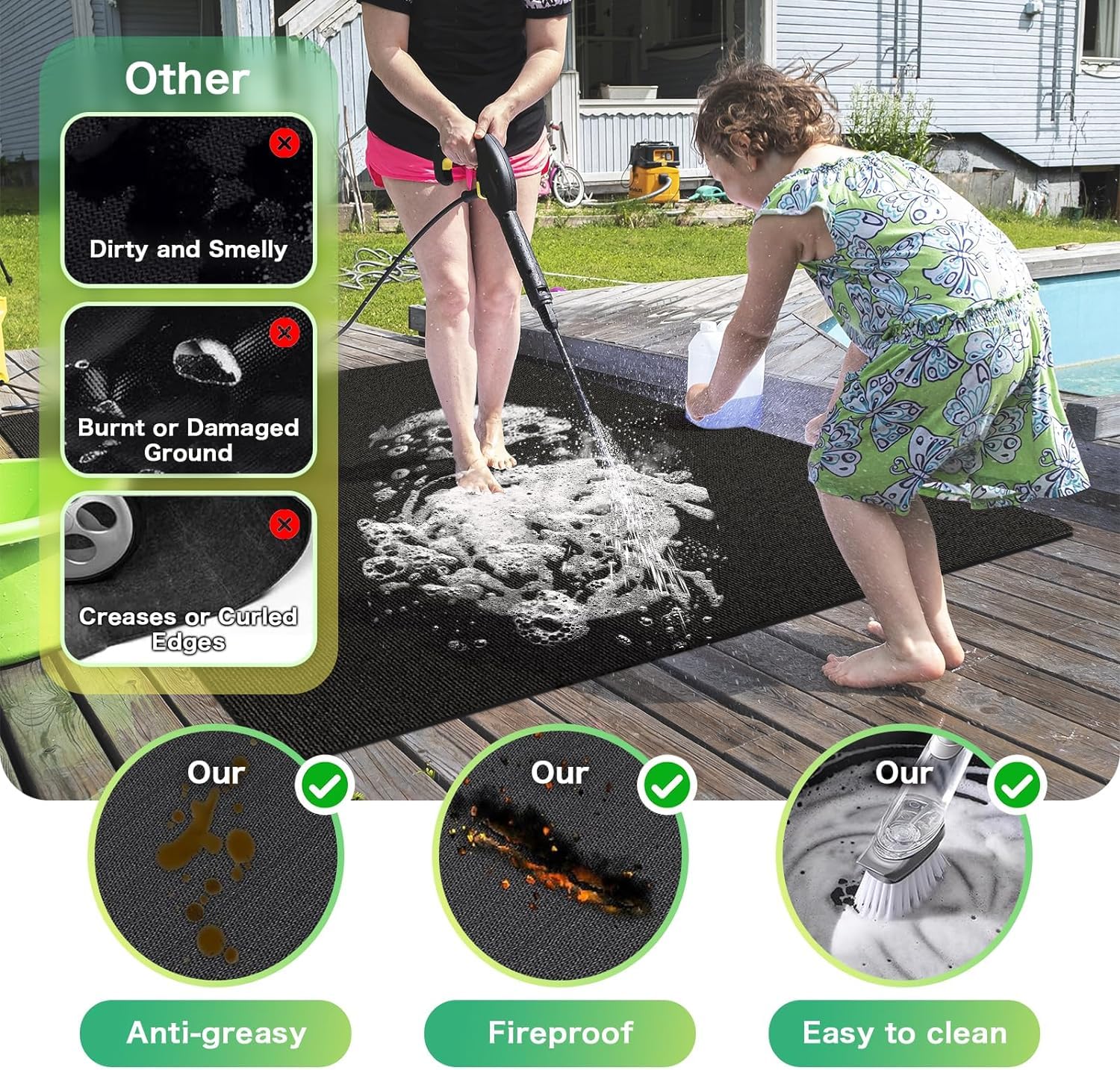 TAOMAND deck protector shields patios from grease and sauce splatters.
