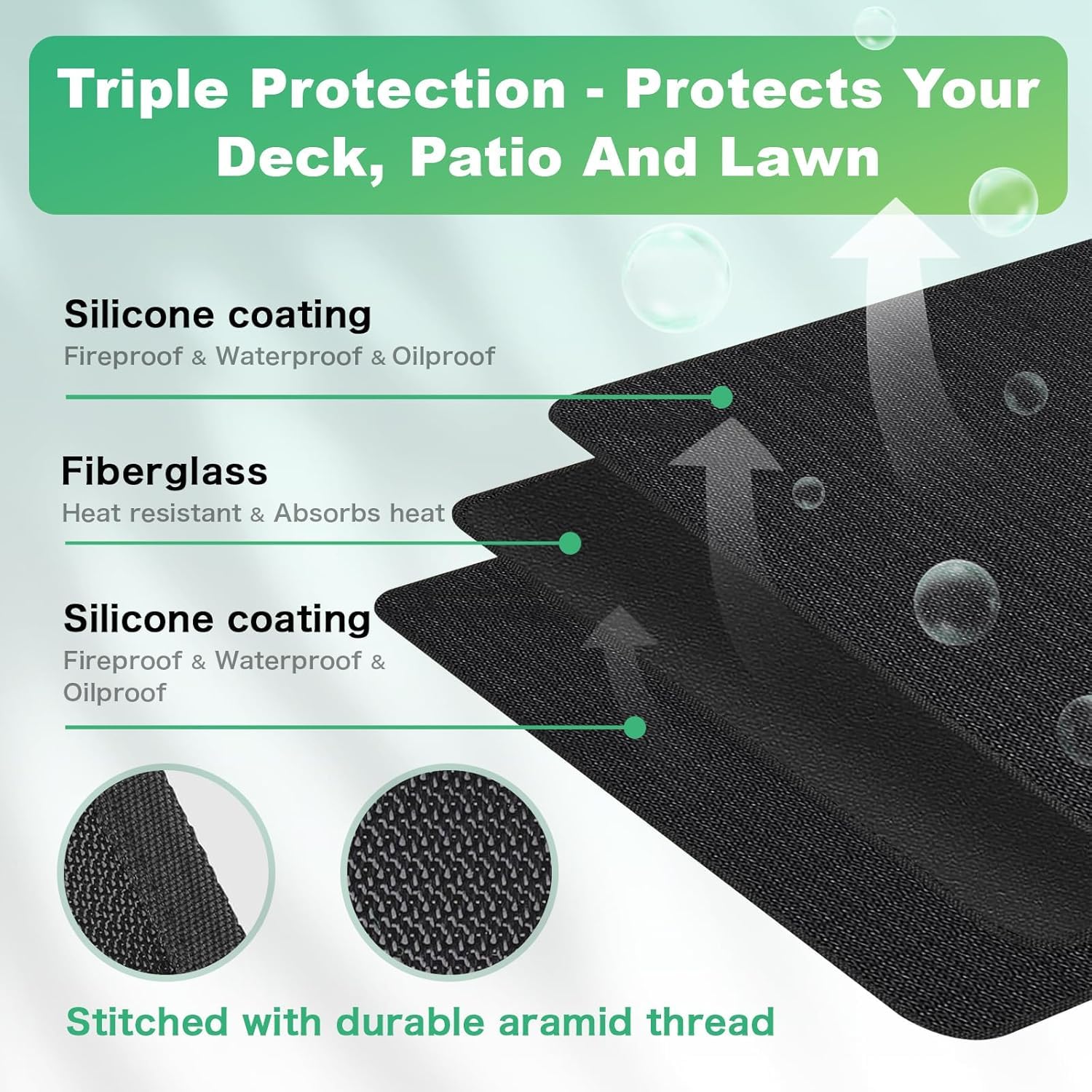 TAOMAND double-sided fireproof mat offers high heat resistance for safety.