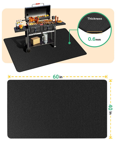 TAOMAND outdoor mat protects fire pit area from runoff and splatters