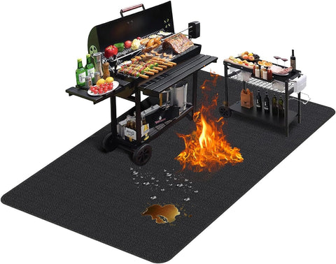 TAOMAND large grill mat 90x52 protecting outdoor surfaces under the grill.