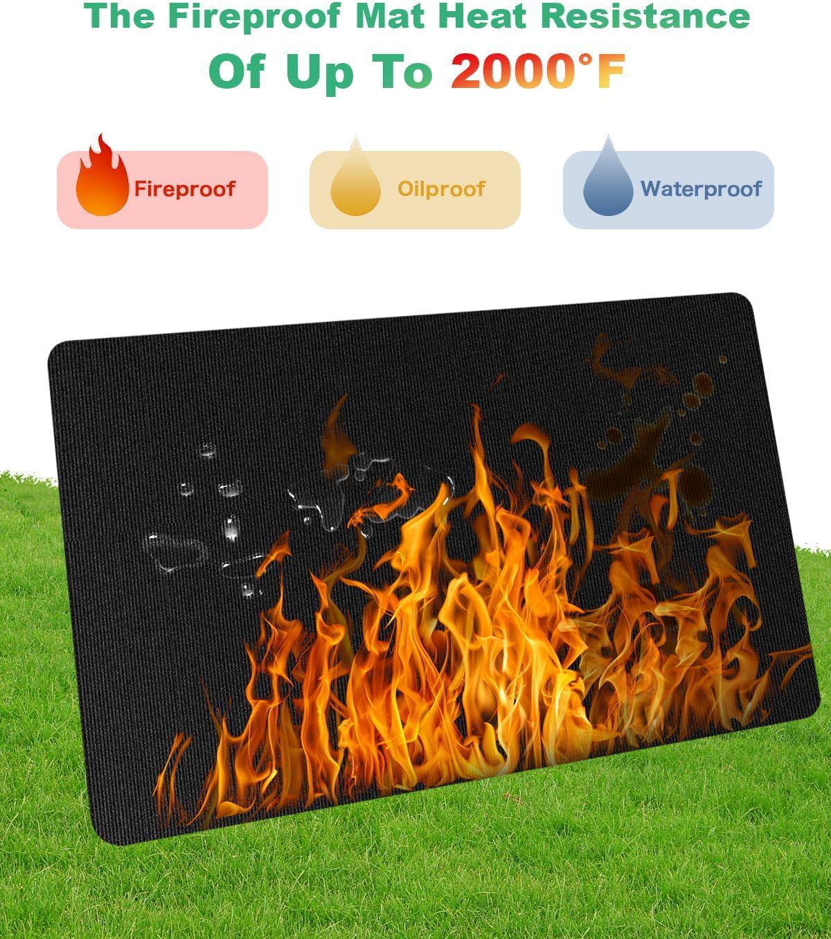 TAOMAND waterproof and oil-proof grill mat keeps surfaces clean after grilling