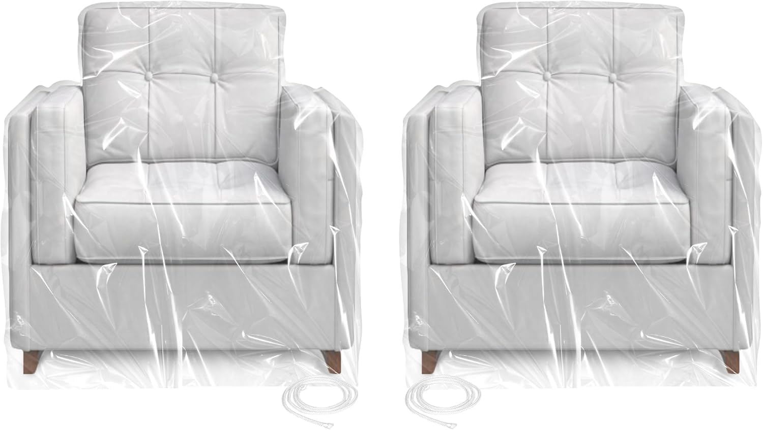 TAOSAMKF chair cover open bag showing 65x43x35 inches for easy moving protection.