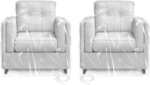 TAOSAMKF chair cover open bag showing 65x43x35 inches for easy moving protection.