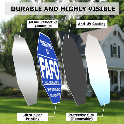 TAOSAMKF FAFO stake standing 28 inches for clear visibility