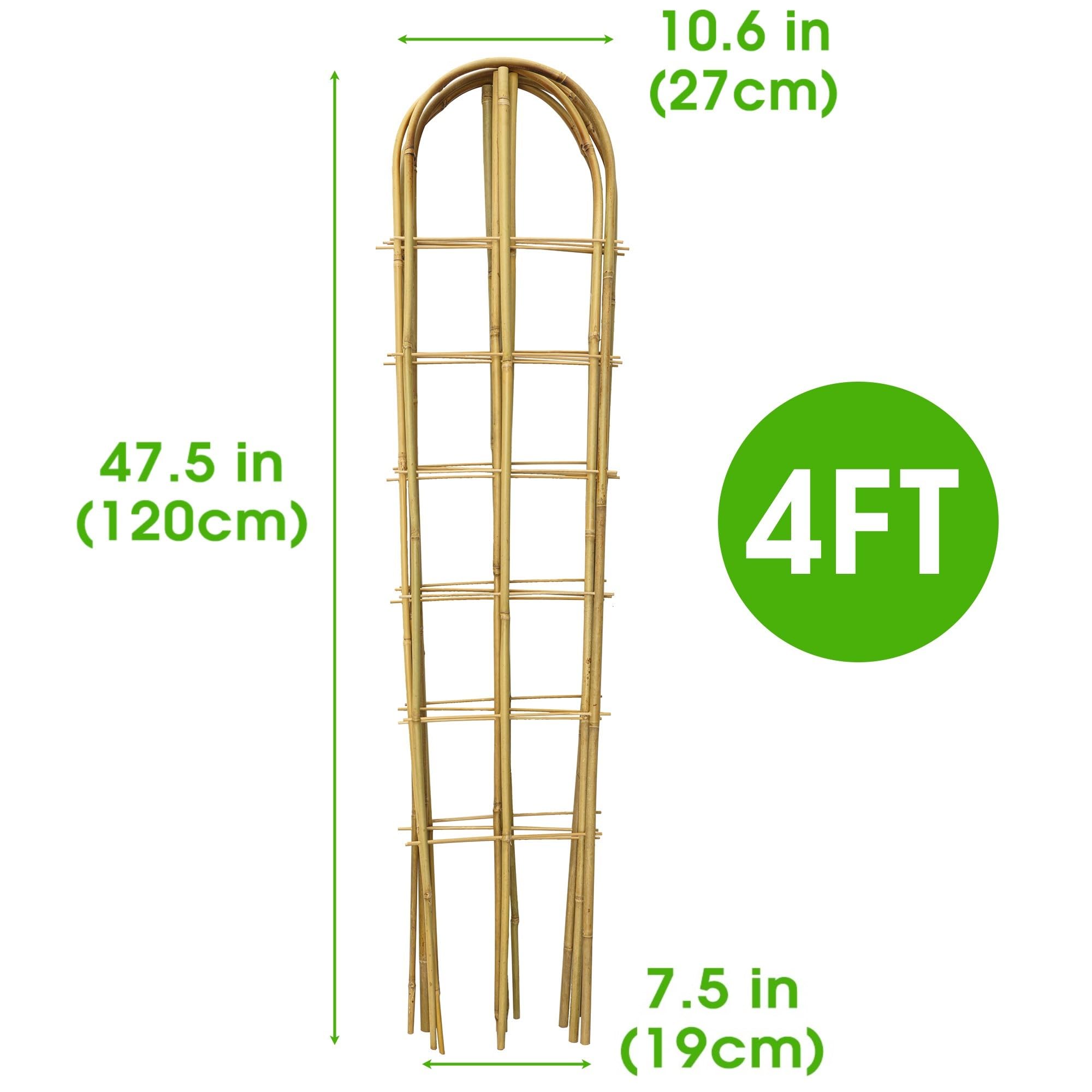 Taoskai 5 Pack bamboo trellis supports bean vines for stable growth.