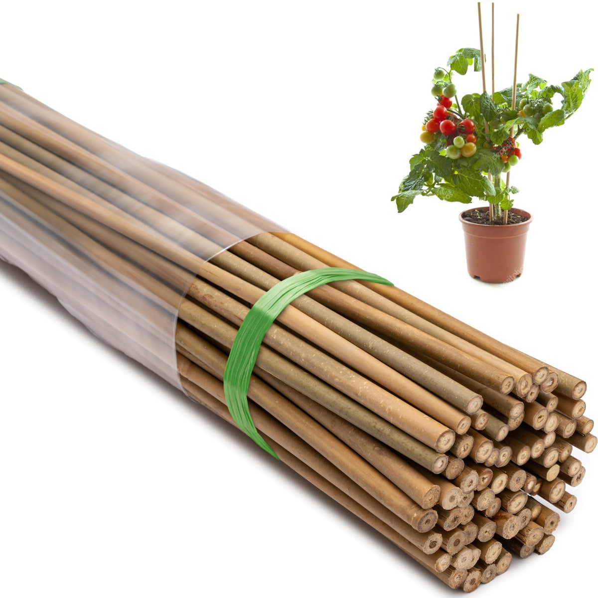Taoskai 70-pack bamboo stakes ready for four-foot garden support and sturdy staking.