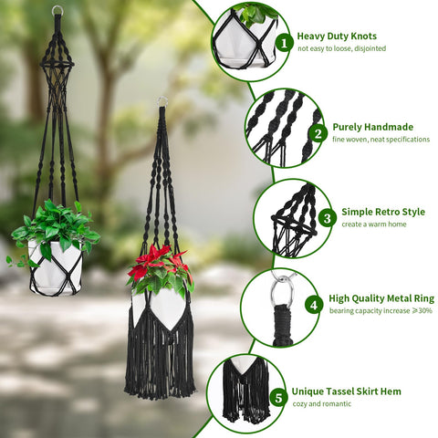 TAOZIM Macrame plant hangers ceiling hook set enables quick secure hanging