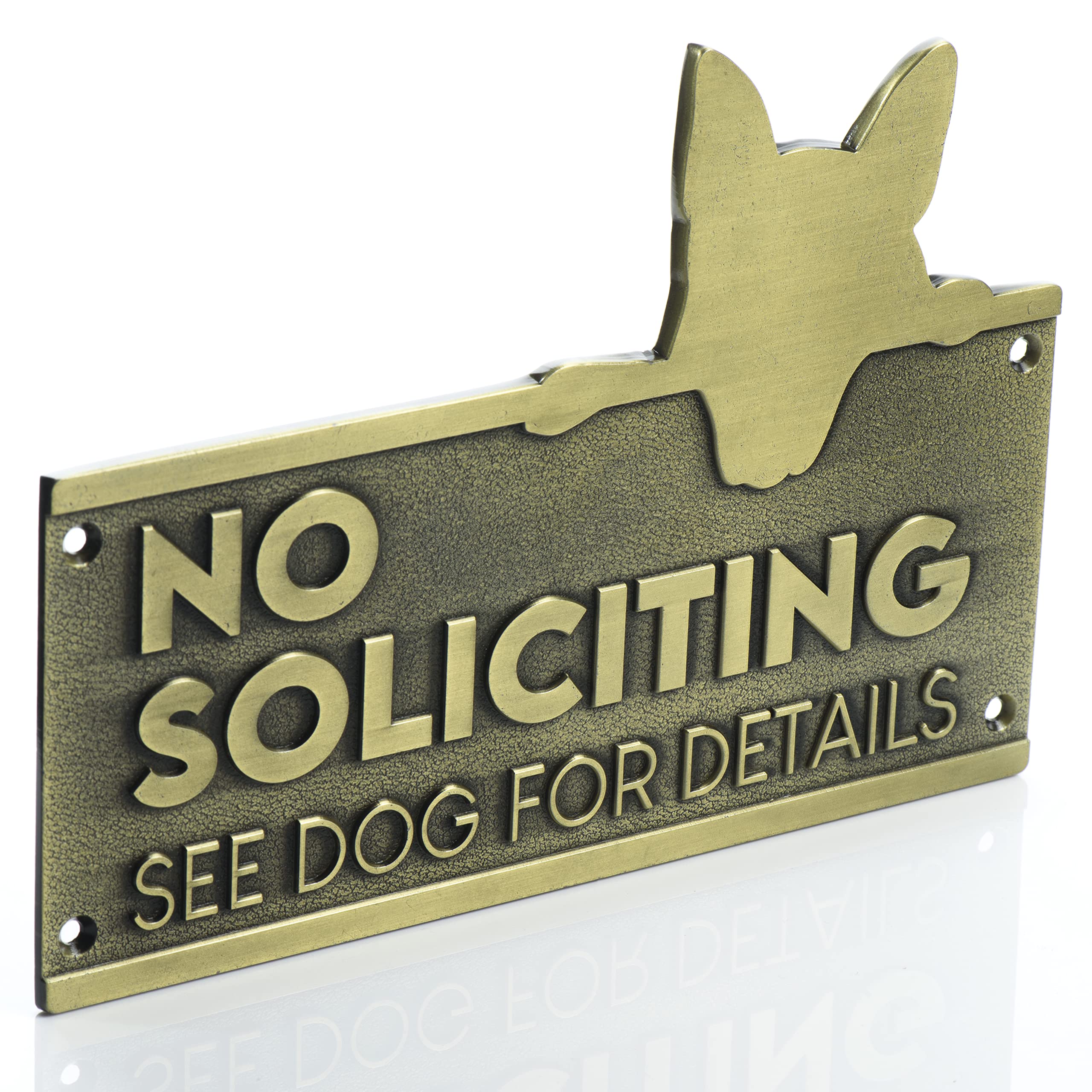 Tapeera not soliciting sign for front door with dog silhouette deters solicitors.