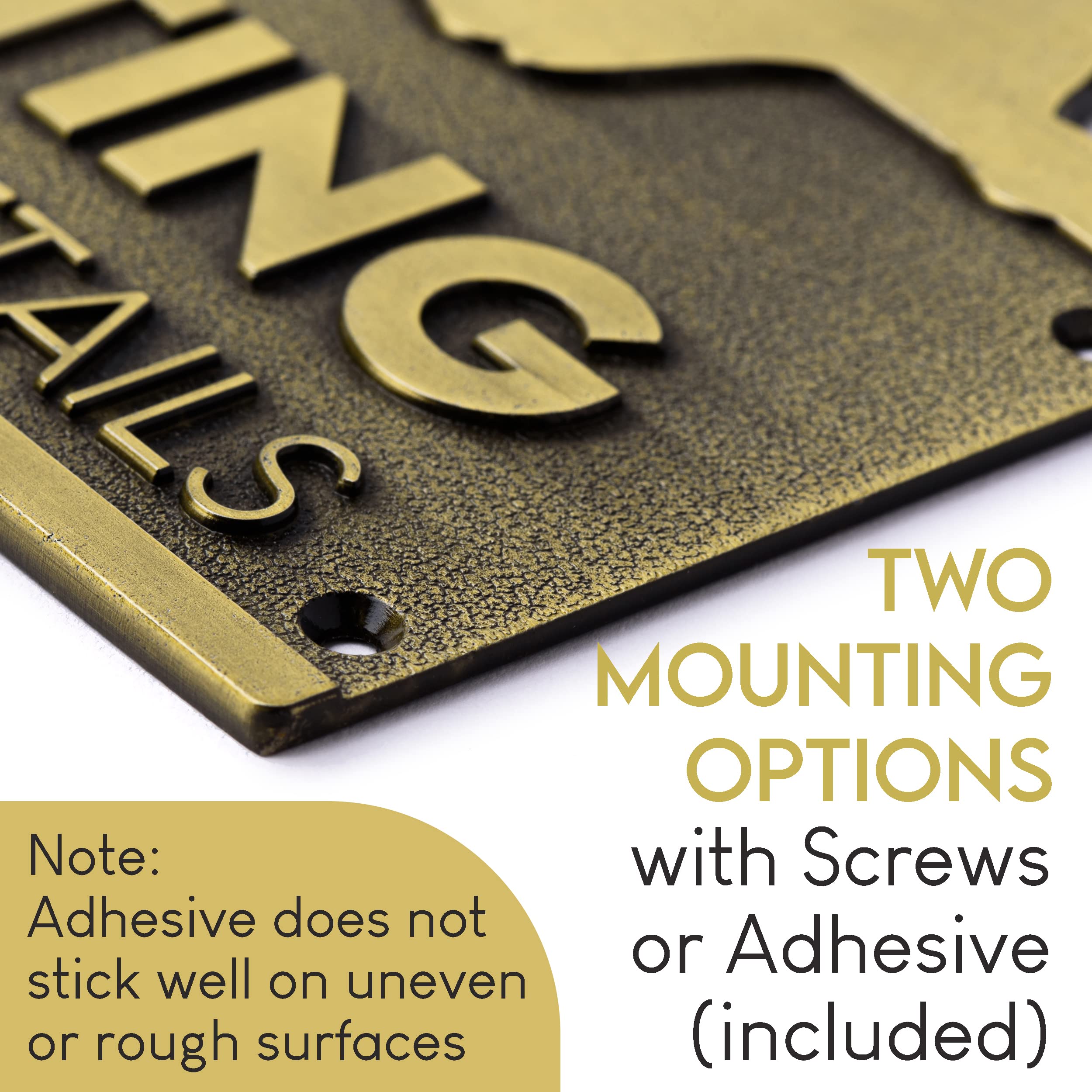 Tapeera raised lettering sign offers tactile elegance and visibility.
