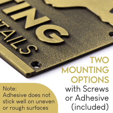 Tapeera raised lettering sign offers tactile elegance and visibility.