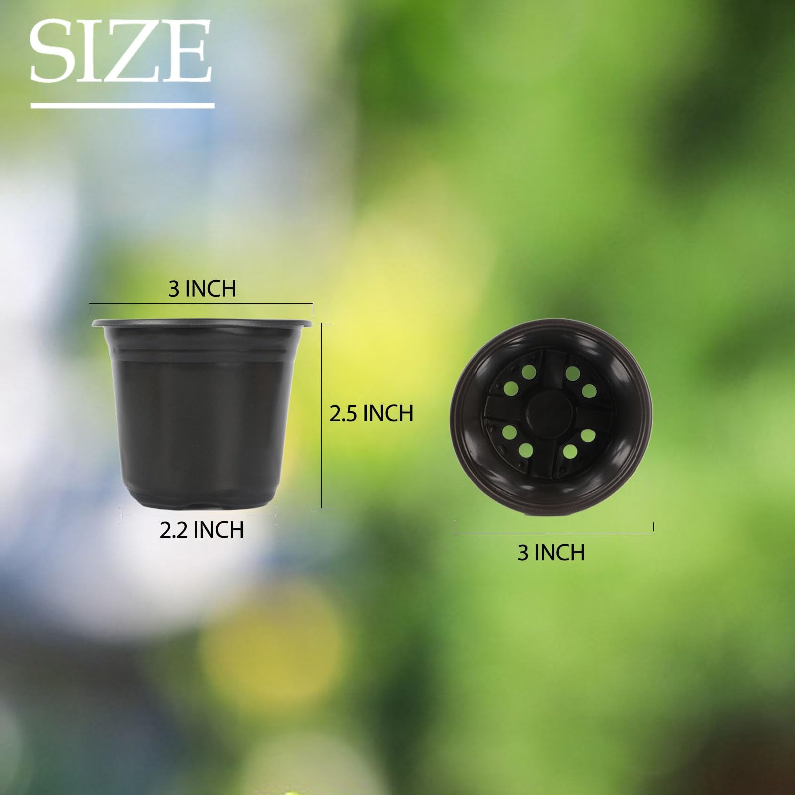 TAQIXI 100-pack 3-inch pots ideal for seed starting and transplanting.