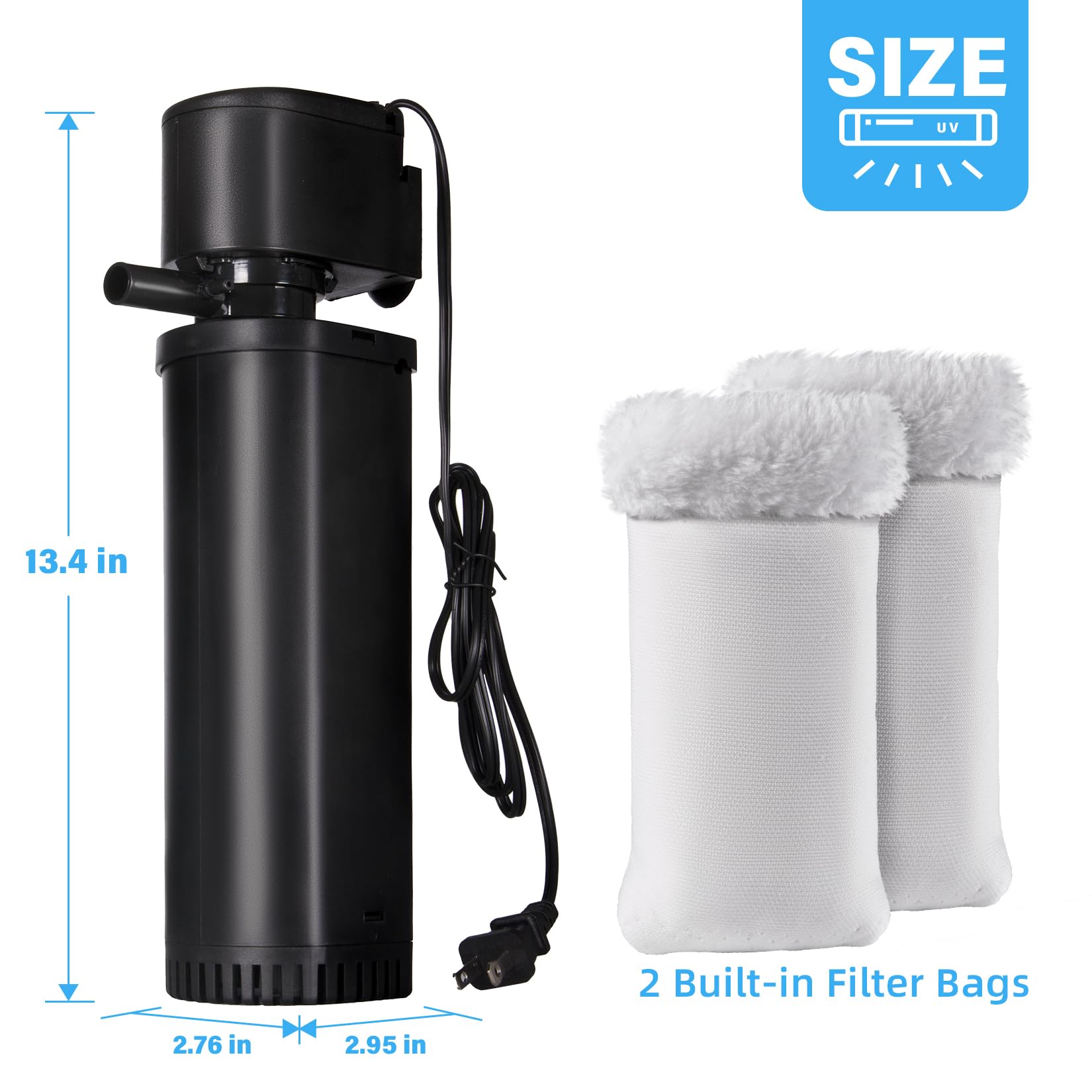 Tararium bottom suction design efficiently removes debris from water.