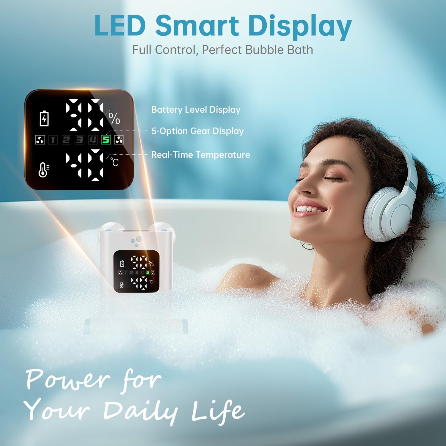 TAREIDEW jet massage mode targets sore areas with focused water.