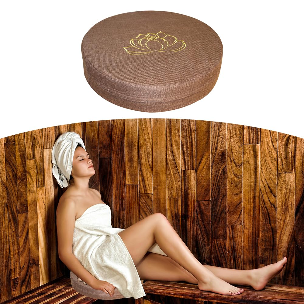 TAROTKIN memory foam sauna cushion on bench for enhanced comfort