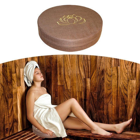 TAROTKIN memory foam sauna cushion on bench for enhanced comfort