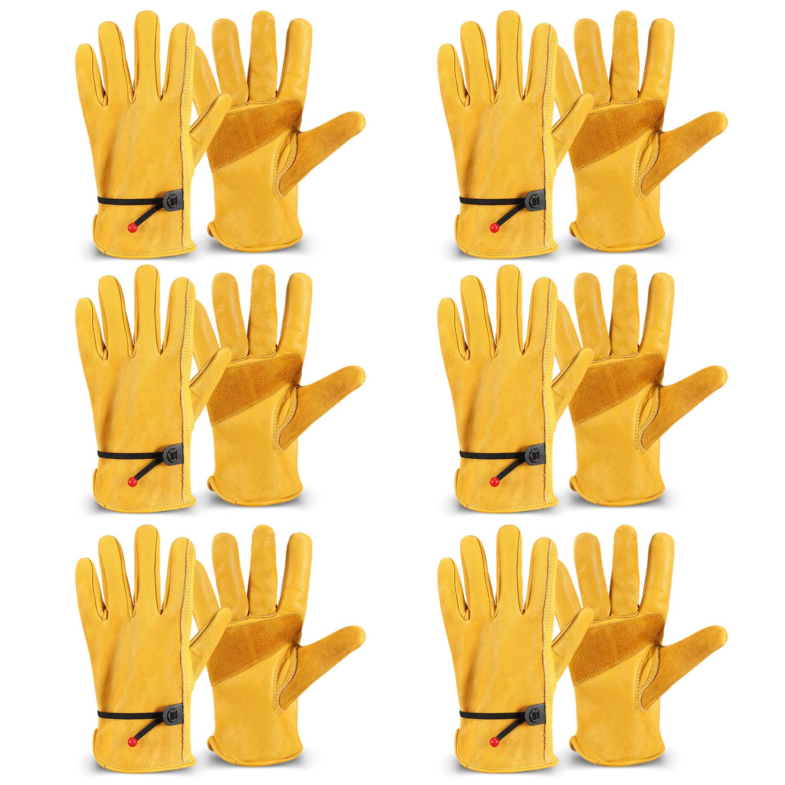Tarpop cowhide gloves reinforced palm for durable yard work