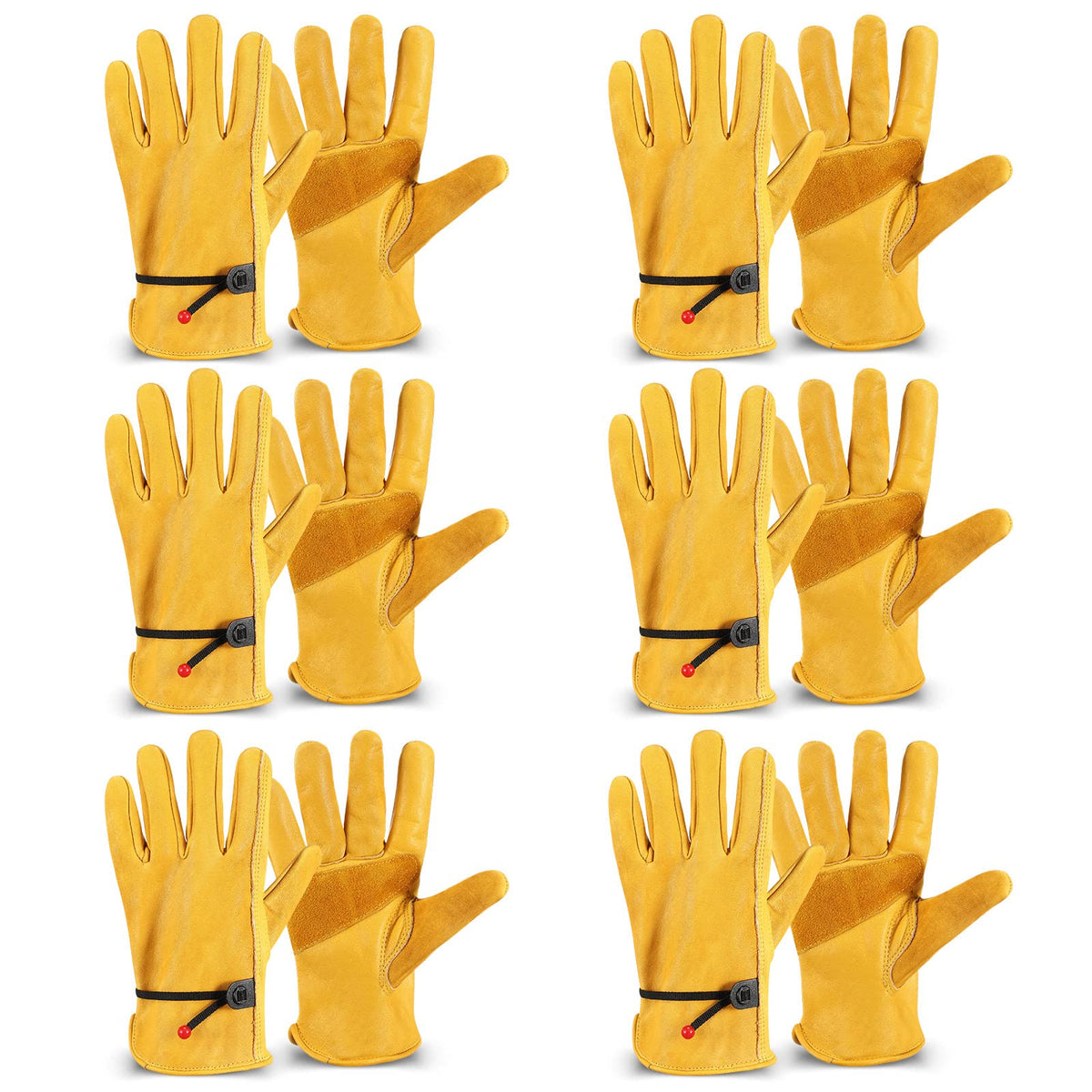 Tarpop cowhide gloves reinforced palm for durable yard work