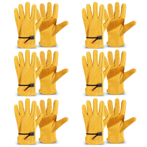 Tarpop cowhide gloves reinforced palm for durable yard work