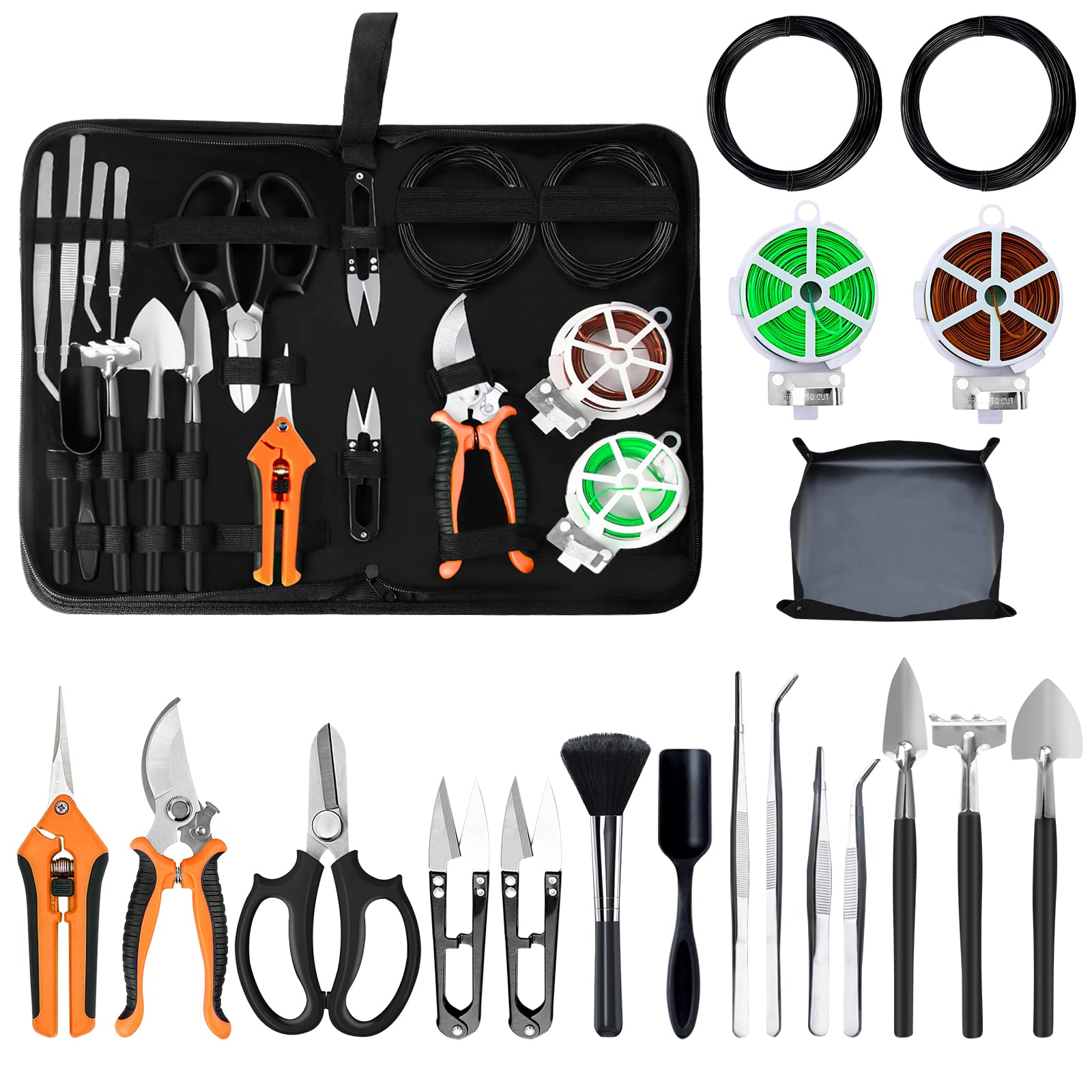 Taschyas Bonsai Tools Set kit for beginners with essential grooming and pruning tools.