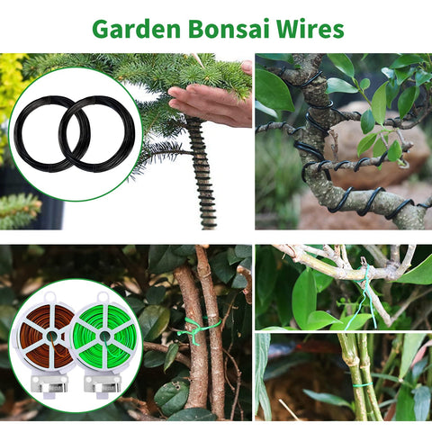 Taschyas bonsai wire with cutter for precise branch shaping