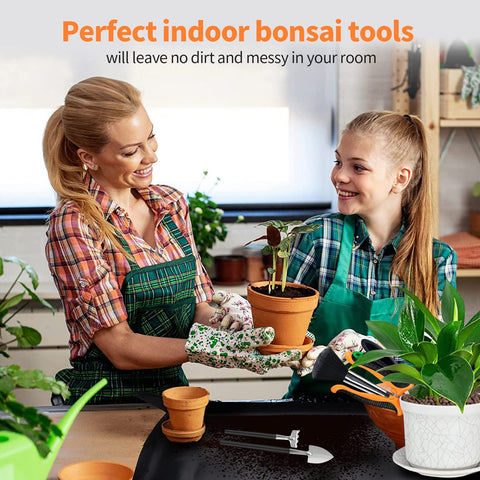Taschyas leaf cutters set with mini shovel and rake for delicate work.