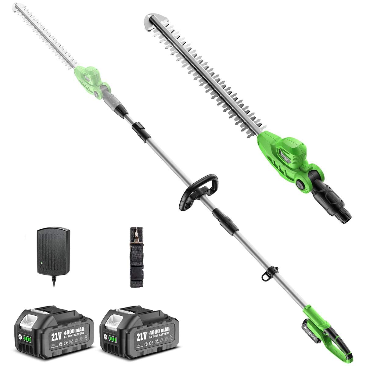 TaskStar cordless hedge trimmer with 16 inch blade delivers wider, cleaner cuts for hedges