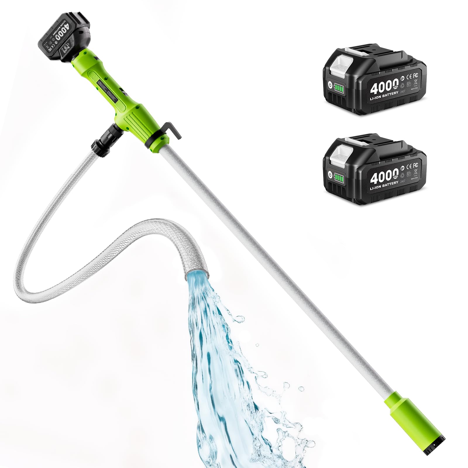 TaskStar cordless stick pump for water-diesel setup, ideal for tight spaces.
