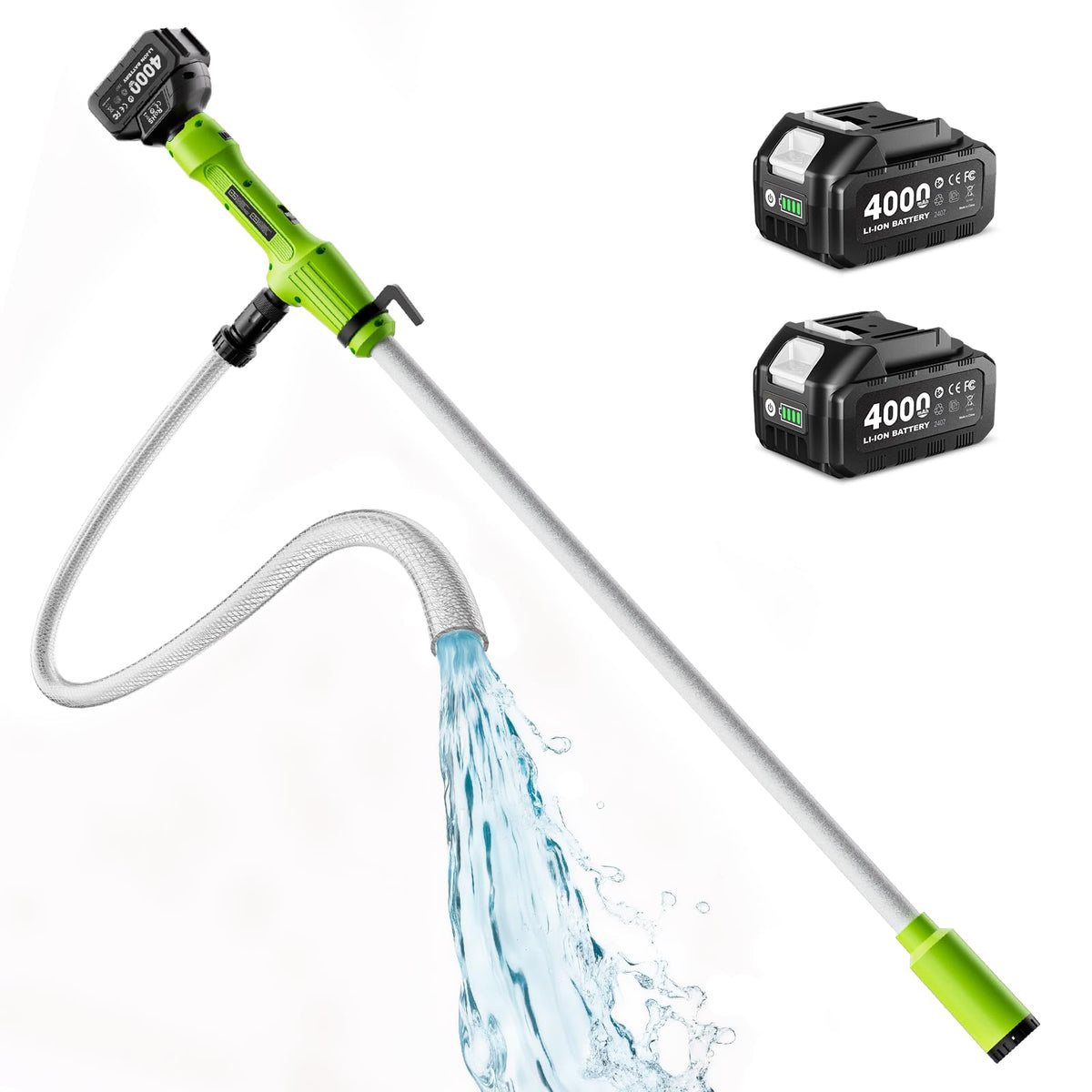 TaskStar cordless stick pump for water-diesel setup, ideal for tight spaces.