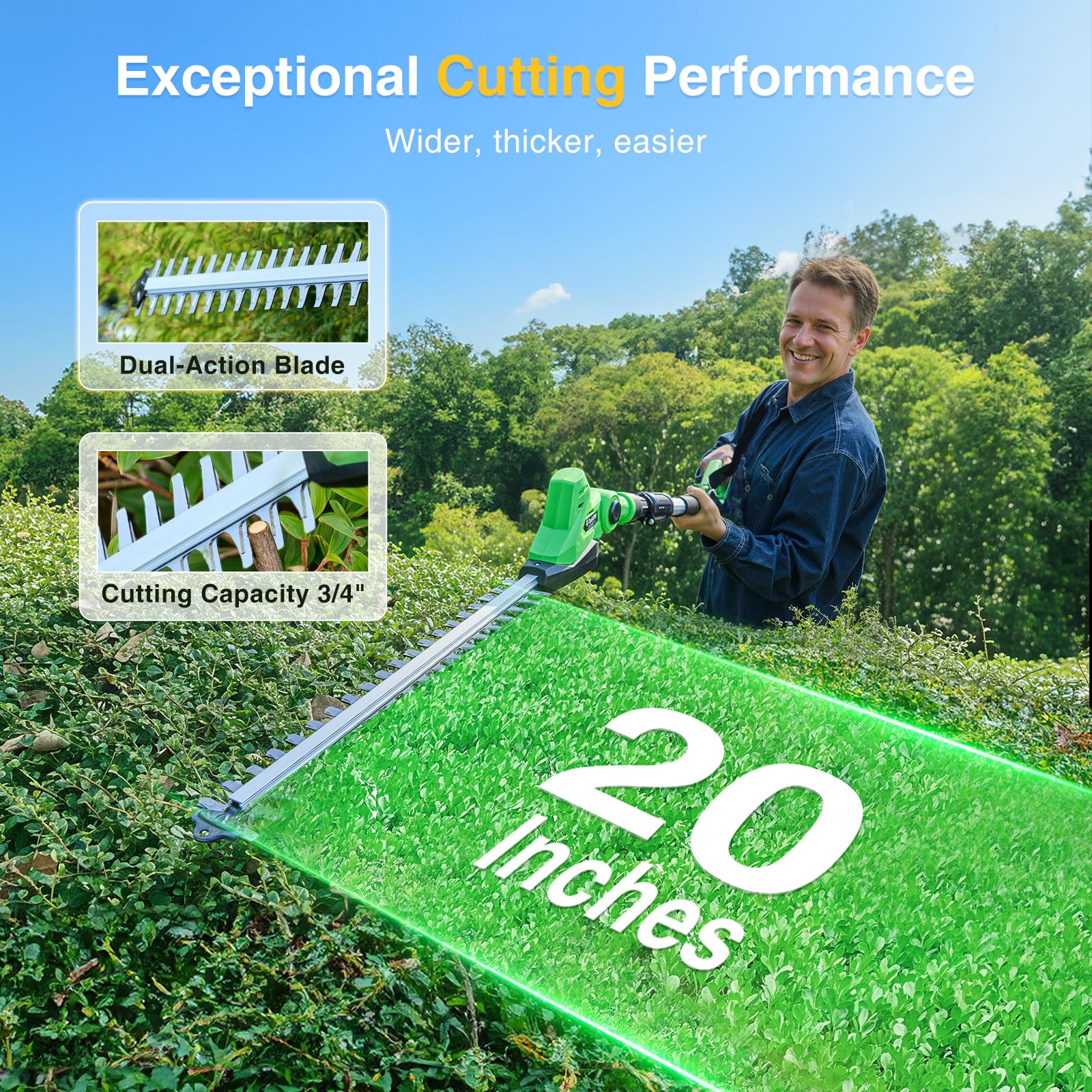 TaskStar extension pole reaches up to 8 feet for tall hedges