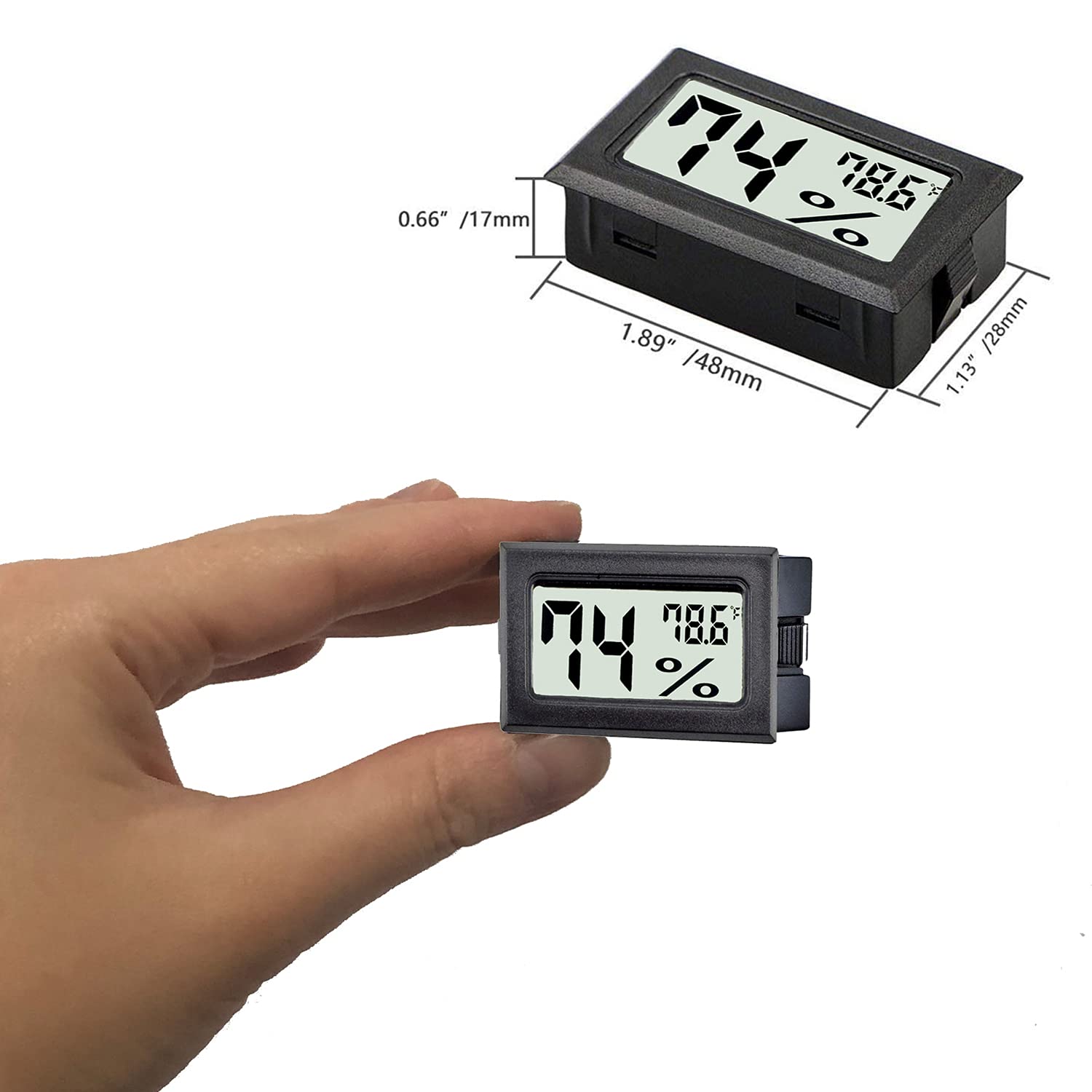 TASOGEN compact sensor for home use showing temperature and humidity at a glance.